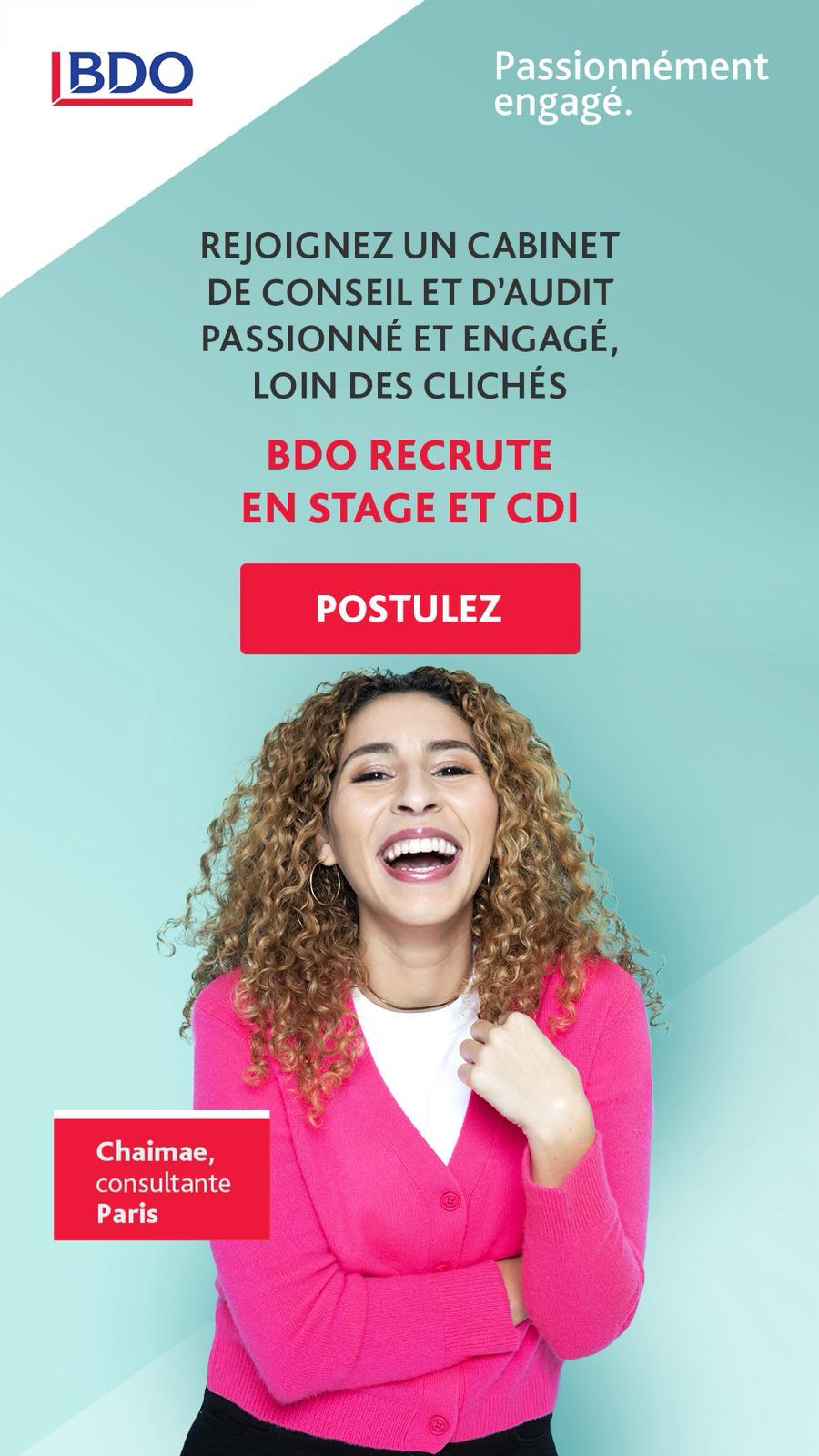 Rejoignez un cabinet de conseil et d'audit passionné et engagé, loin des clichés. BDO recrute en stage et CDI.