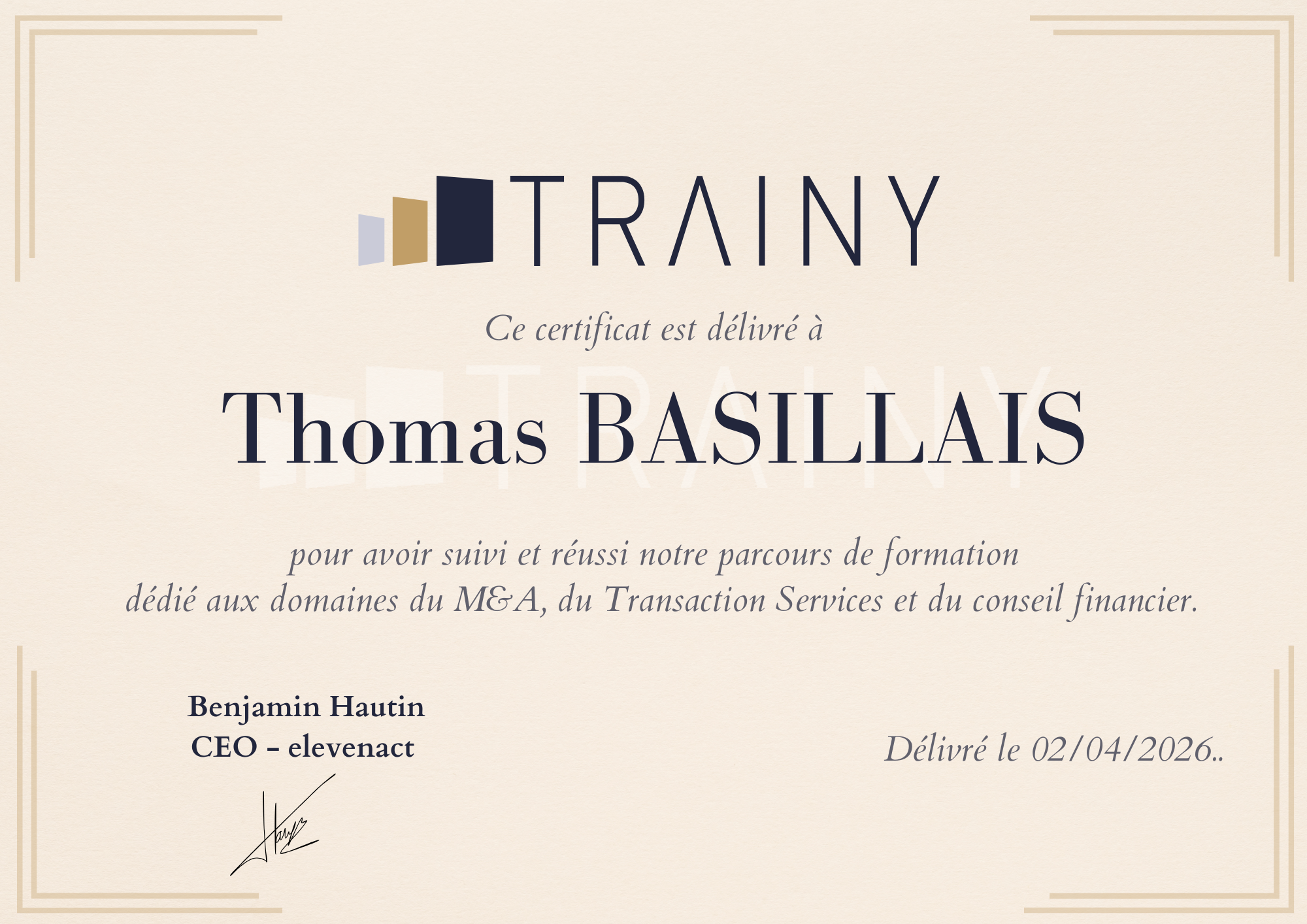 Certification Trainy